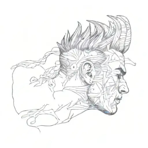 A Man With A Mohawk With Blood Splatter Background