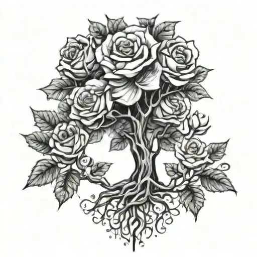 Tree And Rose Separate