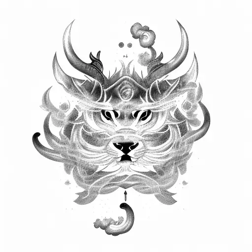 Chinese Zodiac Animal Surrounded By Swirling Smoke