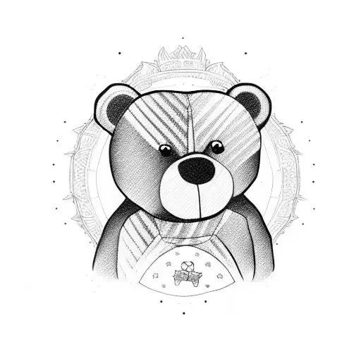 Teddy Bear Tattoo In American Traditional Style