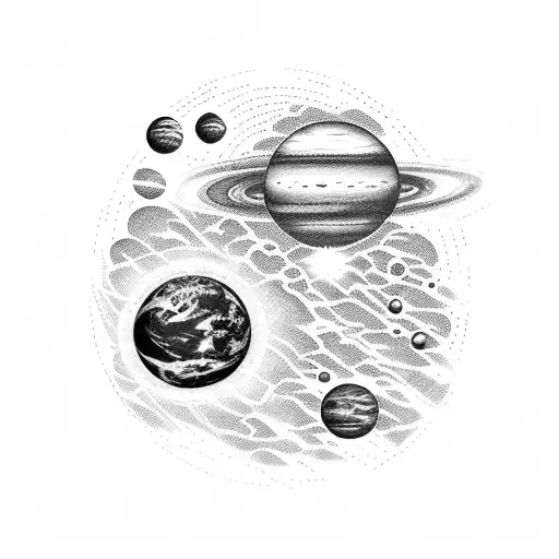 Planet And Stars With The Words 'Mars And Meanus' On It