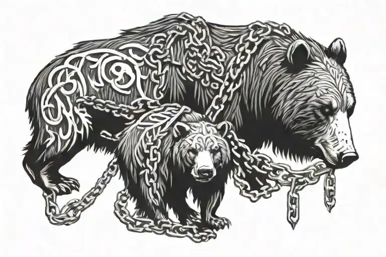 Bear And Boar With Chains