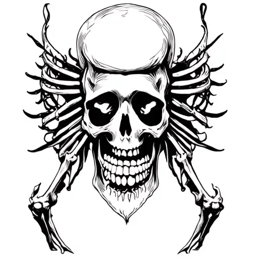 Skeleton Tattoo Design For Leg