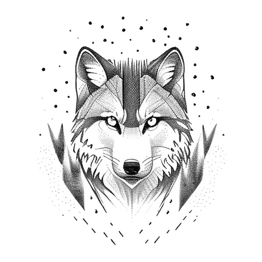 Big Thunderstorm Over A Forest With A Distant Small Wolf Figure And Drums