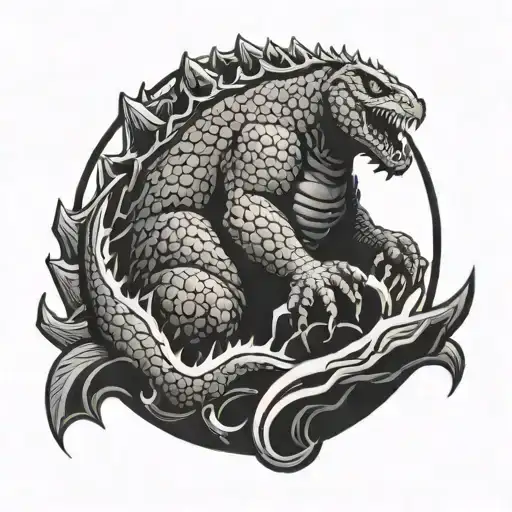 Godzilla Curled Up In A Ball