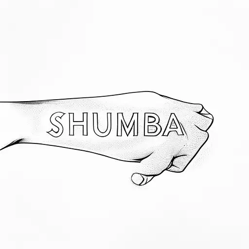 A Person's Arm With The Word Shumba Written On It