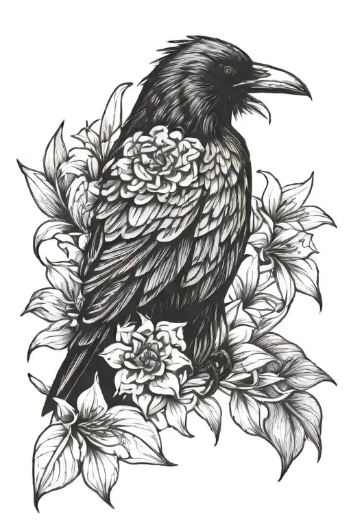 Raven And Lilies