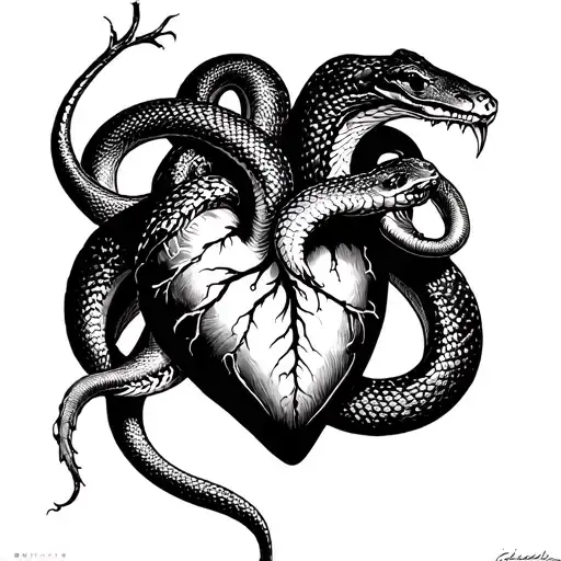 A Snake Crawling Aggressively Towards The Heart