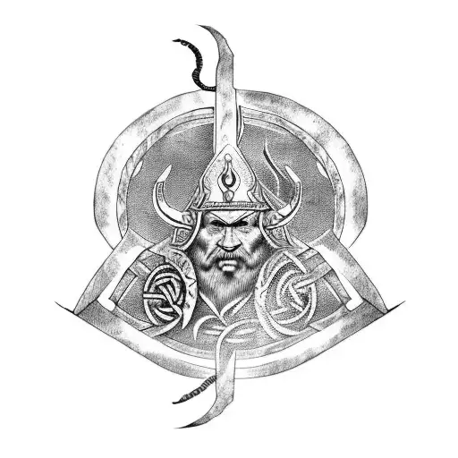 Viking Sleeve With Odin And Norse Runes