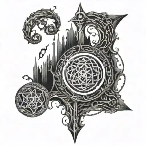 Combine Elements Of Metal Music And Lord Of The Rings To Create A Unique Tattoo Design