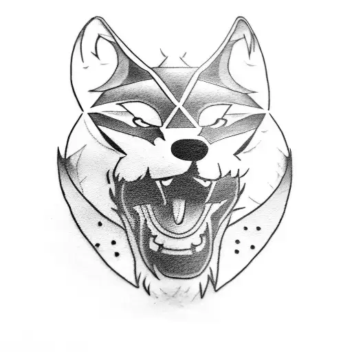 A Wolf Wearing A Wrestling Mask