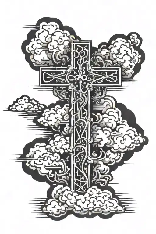 Cross With Cloud Behind It