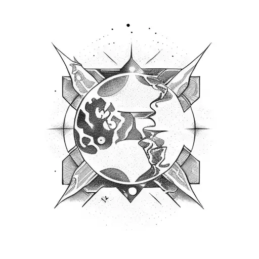 Planet And Stars With The Words 'Mars And Meanus' On It