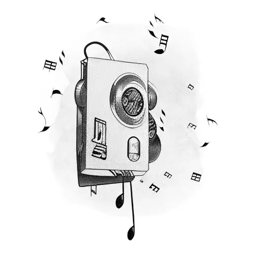 A Cassette Tape With Music Notes Flowing Out