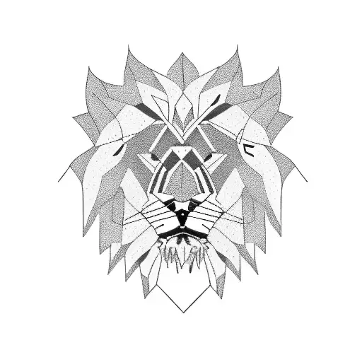 Lion Protecting Cubs