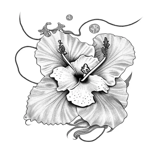 Hibiscus Climbing Plant Tattoo Mermaid And Sea Things