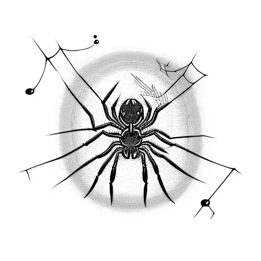 A Spider Weaving A Web With Music Notes Incorporated Into The Design