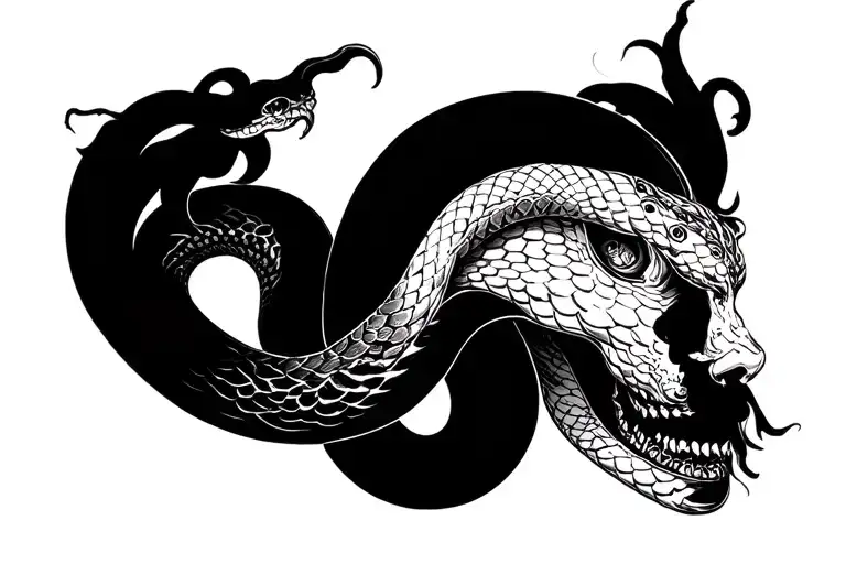 Medusa Head Snakes Intertwined