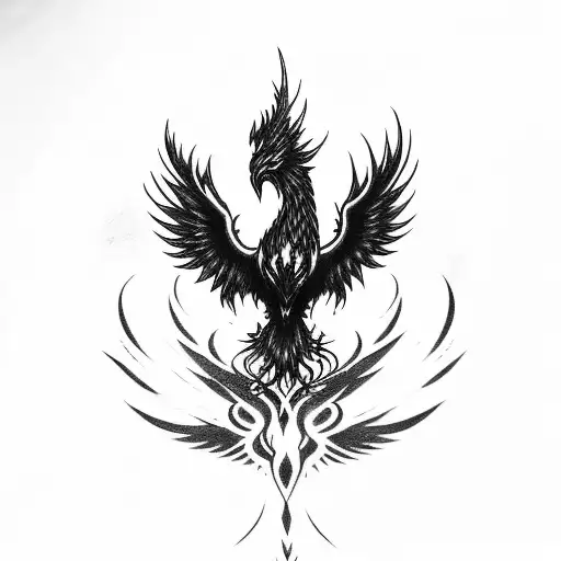 Phoenix Rising Out Of Black Flames