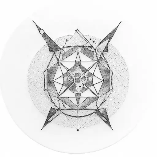 A Minimalist Tattoo Of A Vinyl Record With Capricorn Constellation Etched On It