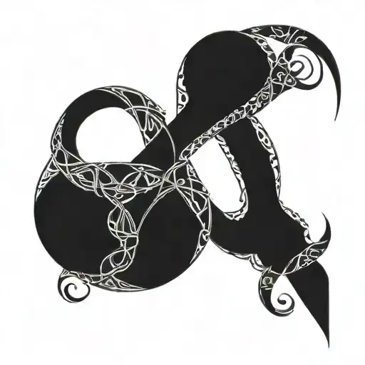 A Detailed Nivi Pattern Intertwined With Love Symbols