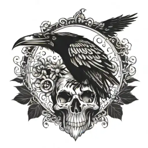 Raven With A Skull-like Head With Many Eyes