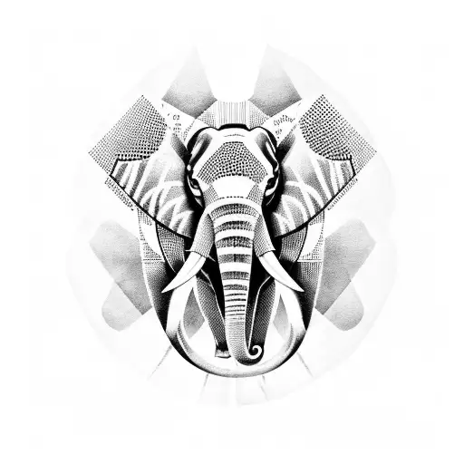 Binary Code Forming The Shape Of An Elephant