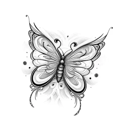 A Majestic Butterfly Made Up Of Intricate Patterns And Designs Inspired By The Ocean