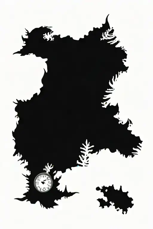 Big Ben Clock Face And Silver Fern Tribal