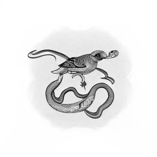 Two Birds And A Snake