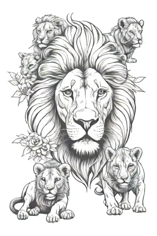 Lion Family Portrait