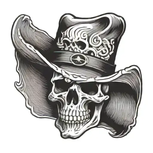 Skull With Cowboy Hat
