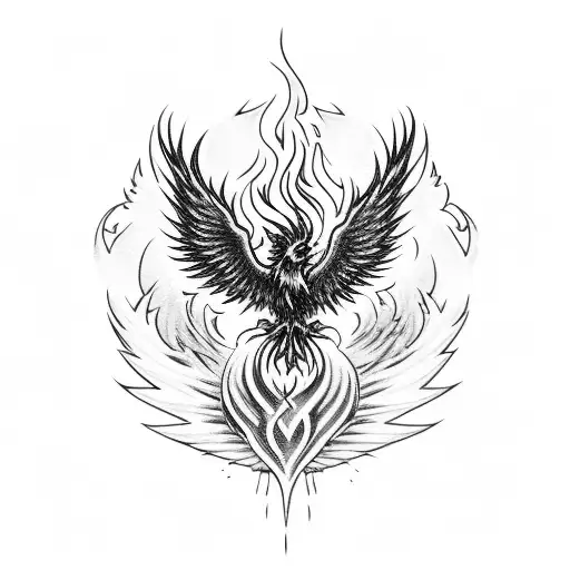 Phoenix Rising Out Of Black Flames
