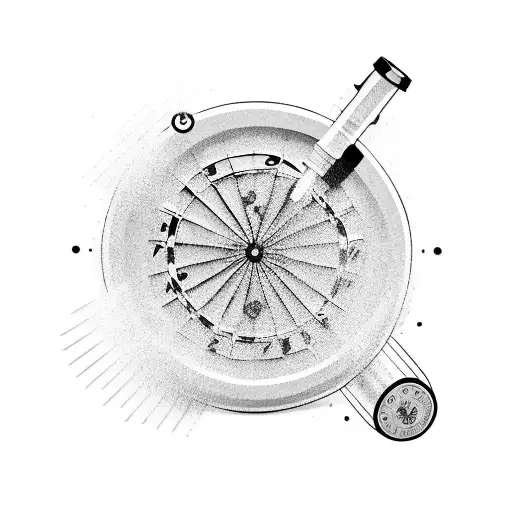 A Cartoon Dartboard With Syringe