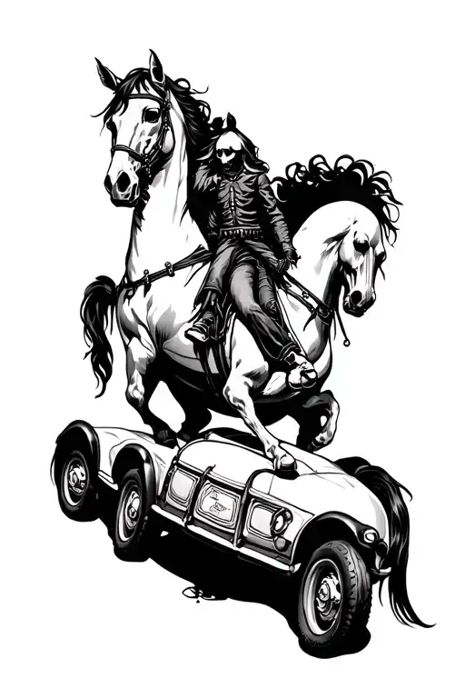 Death On Horseback Scared Of Car