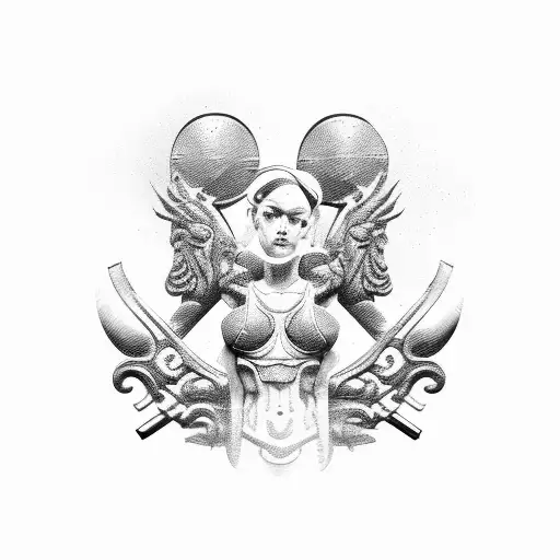 A Sculpted Figure Lifting Weights With Divine Strength