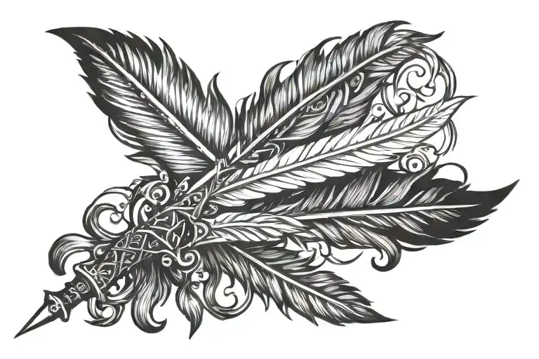 Feather And Sword Intertwined