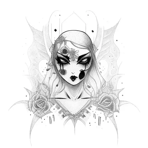 Gothic Girl Ripping Her Skin