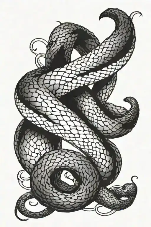 Black Snake Coiled Around Forearm