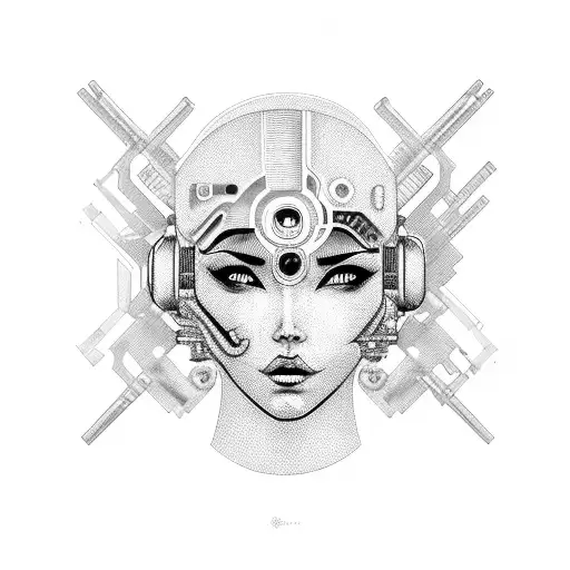 Female Cyborg Head