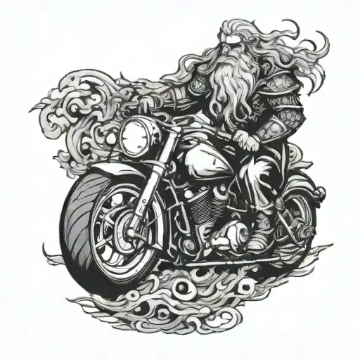 Norse God On Motorcycle
