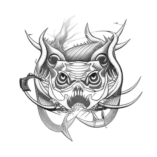 Motorcycle And Fishing