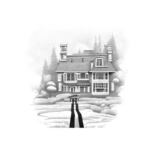 A Road Leading To A House On Different Plots Of Land