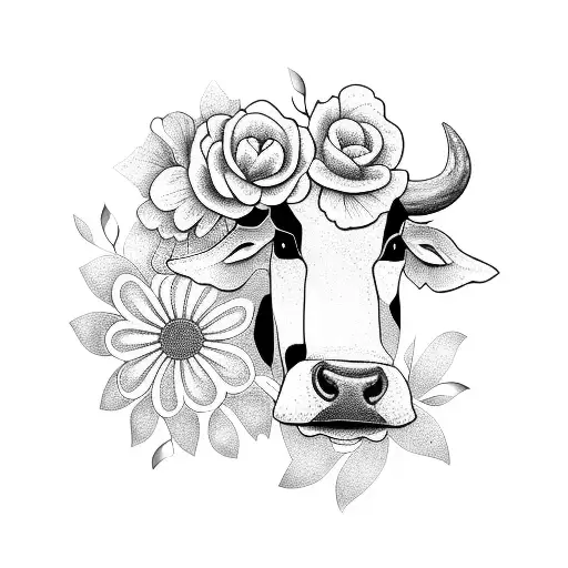Cow With Flowers
