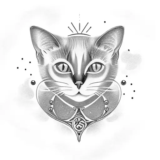 Siamese Cat With A Celestial Theme