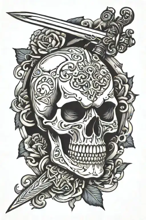 Skull With Sword Piercing