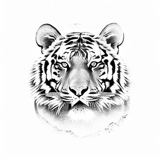 A Majestic Tiger Standing On A Snow-covered Mountain Peak