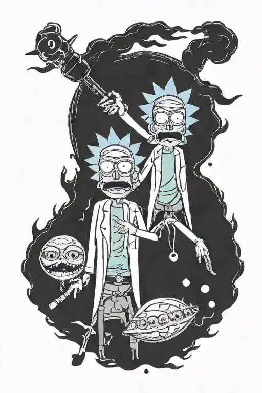 Rick And Morty Black Grey