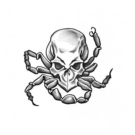 Little Scorpion On A Skull