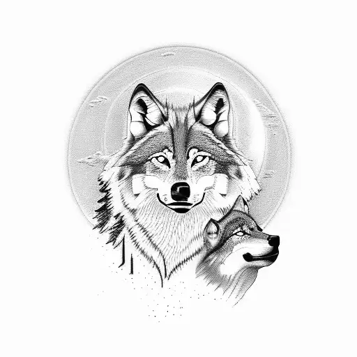 Wolf Howling Silhouette